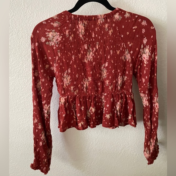 Rust Smocked Ruffled Blouse - Picture 2 of 2